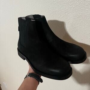 Allsaints Bloom Chelsea Cow Leather Boots in washed black NEW MENS 8